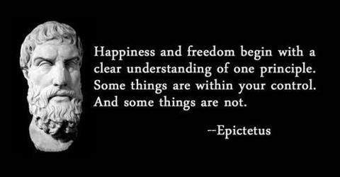 Epictetus leert je dat je als je geen invloed hebt op de situatie je je daar ook niet mee bezig moet houden.